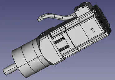 RB300-L06G-R2030-Q2K-CA-YK + PLE060-010-S2-P2, 200W Servomotor mit integriertem Regler und 1:10 Planetengetriebe, 6.12Nm, 300rpm, magnetischer Single-turn Encoder, mit Haltebremse